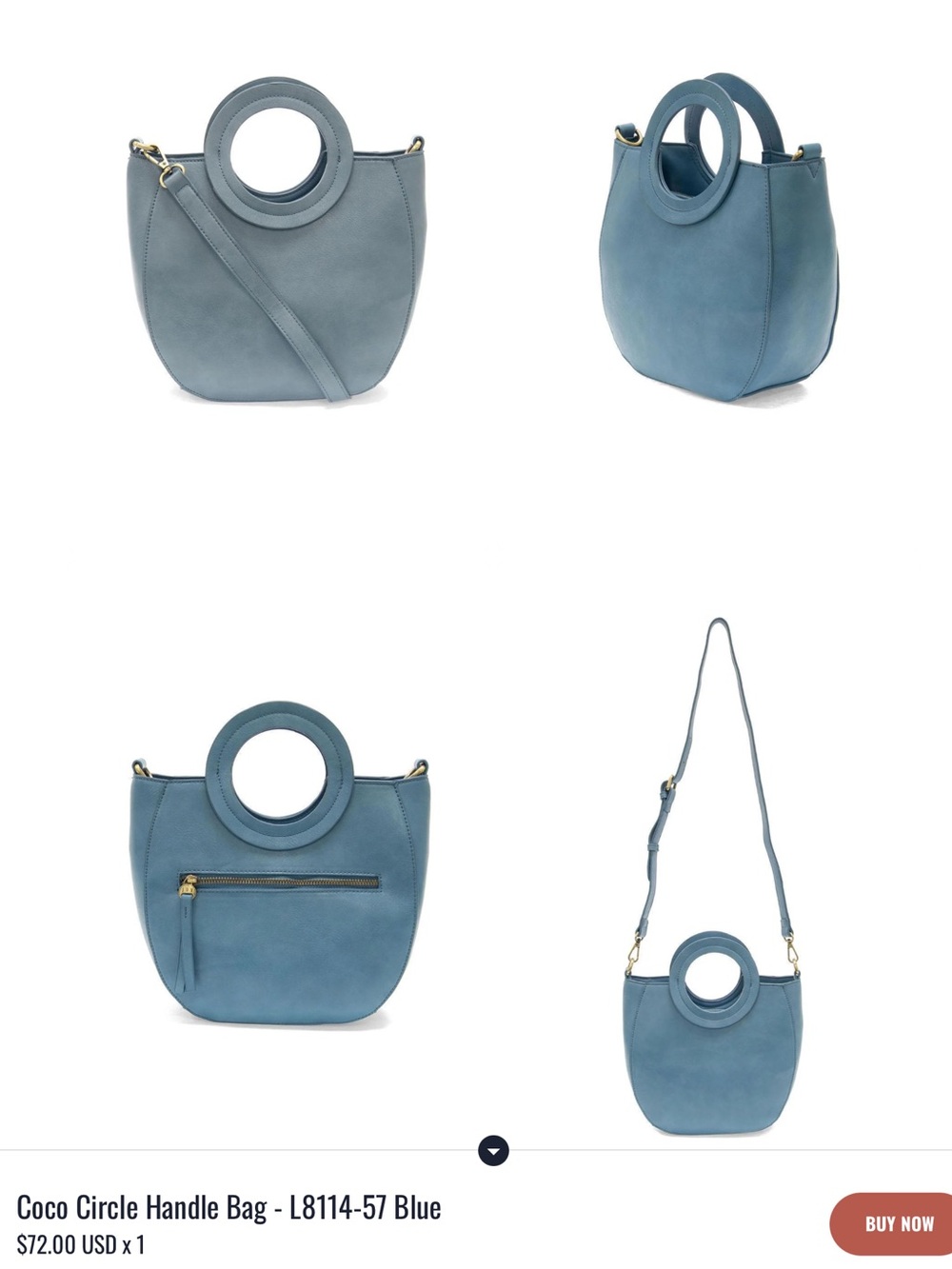 NWT Joy Susan Coco Circle Handle Bag in Blue Crossbody Strap